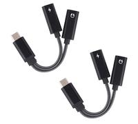 2pcs 2 in 1 USB C Splitter, Dual Type C Headphone and Charger Adapter with PD 60W Fast Charging for iPhone 16 15 Pro Max, Samsung Galaxy S25 S24 Ultra, iPad, MacBook, and More USB-C Devices