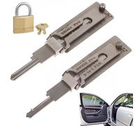 2Pcs 2 in1 Lock Pick and Decoder Tool,Stai/nless Steel Key Decoder,Lock Picking Kit,Auto Loc/k Pic/k Dec/Oder,Covert Instrument Lo/ck Pi/ck,Ma/Ster Key Dec/Oder(SS001 Pro+SS002 Pro)