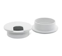 2pcs 2 Inch Desk Wire Cord Cable Grommets Hole Cover for Office PC Desk Cable Cord Organizer Plastic Cover (White-2Pcs)