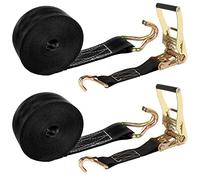 2Pcs 2 Inch Ratchet Straps Heavy Duty 20ft Tie Down Straps Ratchet with Double J Hook, 11000 LB Break Strength, Cargo Ratchet Straps for Kayaks,Moving,Truck,Trailers,Motorcycles,Car Roof,Mattress,Tree