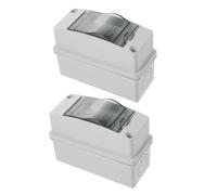 2pcs 2 Way Circuit Breaker Box IP65 Waterproof Window | White PC ABS Enclosure, Dustproof UV Resistant Housing, for Wet Areas, Indoor Systems and Ev Charger Circuits