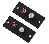 2pcs 2 Way Copper Core Terminal Wall Panel Plate Input Phono Chassis Socket Audio Av Adapter