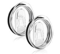 2PCS 20 Oz Skinny Replacement Lids Tumbler Replacement Lids Clear Spill Proof Durable Covers Tumblers Lid Cup Plastic Splash Resistant Sliding Covers Fit For Mouth Tumbler Cooler Cup
