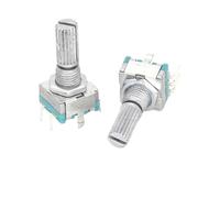 2pcs 20 Position 360 Degree Rotary Encoder EC11 w Push Button 5Pin Handle Long 15mm 20MM With A Built In Push Button Switch(EC11 Half Handle 1pc,Handle 20mm)