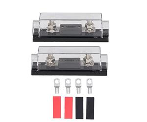 2PCS 200A 48V Fuse Holders with Terminals and Heat Shrink Tubes - Waterproof Car Audio Fuse Protection for Truck RV Boat Circuits