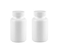 2PCS 200ML 6.8OZ White Empty Plastic Bottles with Screw Cap Solid Powder Holder Storage Box Refillable Portable Durable Container Jar Pot for Travel Daily Life Use