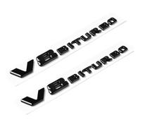 2PCS 2017+ V8 Biturbo Left & Right Side Decal Badge Sticker Emblem (Gloss Black)