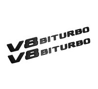 2PCS 2017+ V8 Biturbo Left & Right Side Decal Badge Sticker Emblem (Matte Black)
