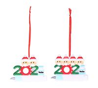 2pcs 2021 Vaccine Christmas Ornaments Hanging Personalized Christmas Tree Ornaments for Friends and Family (Family of 2+4)