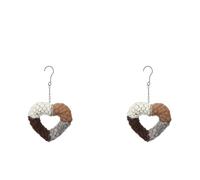 2pcs 2026 Handmade Fiber Bird Nesting Heart, Birds Nests Material Holde Heart Shape Hummingbird Nester Houses Design for Bird-keeping, Wild Birds Home Garden Yard Patio Outdoor Indoor Decor