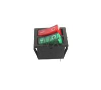 2Pcs 20A 125VAC / 16A 250V KCD2 Double Boat Rocker Switch 6 Pin On-Off With Green Red Light Black no light switch(Cat s eye red light)