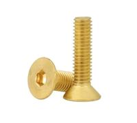 2pcs-20pcs DIN7991 M3 M4 M5 M6 M8 H62 Solid Brass Flat Hex Hexagon Socket Countersunk Head Screws(12mm,M4 (10Pcs))