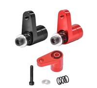 2Pcs 20T Servo Horn Arm Metal Aluminum for ARRMA 1/18 Granite GROM/1/18 Typhon GROM/ 1/14 Mini Mojave GROM RC Servo Arm Horns Parts (Black+Red)