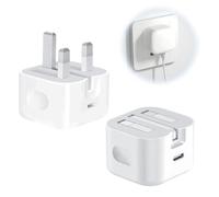 2PCS 20W USB C Plug Fast Charger Type C UK Power Adapter Wall Head Plug Compatible with iPhone 15/15Plus/15 Pro Max/14/13/12 /11Series/SE/iPad Pro/Air/Mini/iPadAirpods/Samsung Galaxy/More