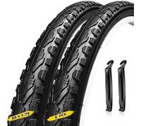 2pcs 20x1.75 Bicycle Tire, 20 1.75 Puncture Resistant Durable Rubber Anti-Puncture Tires for Mountain Bike City Commuter Ride All Terrain 45-60 PSI