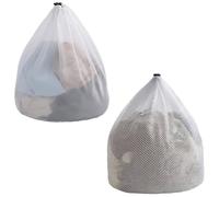 2Pcs 20x24 Inch Mesh Laundry Bag with Drawstring, Machine Washable White Net Washing Backpack,for Washing Machine,Travel, Delicates, Toy Storage, College Dorm and Apartment Dwellers (WHITE)