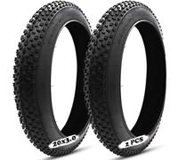 2pcs 20x3.0 Tubeless Fat Tire Set | 20x3.0 Puncture Resistant Puncture Proof Tire| High Grip Thick Rubber for Electric Bike, Mountain Bike, Fat Bike, Snow, Sand, Mud, Off-Road Trails