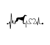 2pcs 20x8.5 cm Decal Greyhound Heartbeat Dog Motorcycle Decorative Accessories WaterproofCar Stickers Vinyl(11,40x17 cm)