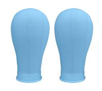 2PCS 21-22 Inch Canvas Mannequin Head Professional Wigs for Mounting Holes and Styling and Display Manikin Hair Styling Training Head