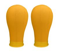 2Pcs 21-22 Inch Canvas Mannequin Head With Mount Hole For Professional Wigs Making Styling And Display Manikin Head