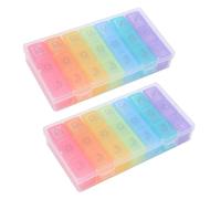2pcs 21 Slot Weekly - Portable Medicine Storage Case with AM/PM Labels Large Capacity -Tight for Daily Dose Management