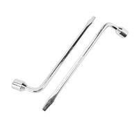 2PCS 21mm Car Spare Tire Lug Wrench L Type Hex Key Slotted End Socket Lug Wrench for Car Vehicle Maintenance Mechanical Repair
