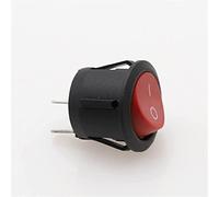 2Pcs 220V Round SPDT ON-Off Rocker Switch KCD1-105 White Black Red AC 250V/6A 125V/10A Toggle Switch 2Pin (Color : 1)(2)