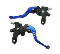 2PCS 22mm Aluminum Motorcycle Clutch Brake Cylinder Reservoir Levers Kit Fl&uid Set Blue Clutch Brake