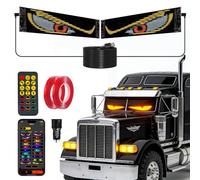 2PCS 23.4" x 4.7" Devil Eyes Windshield Light, Flexible RGB LED Car Eye Lamp, Dual Control with APP & Remote, Custom Text GIF Animation, IP65 Waterproof LED Sign for Car Truck SUV RV