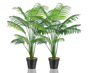 2Pcs 23.6in/60cm Artificial Fake Plants Indoor Decorative Large Artificial Plants Artificial Palm Tree Tall Plastic Plants for Office Home Indoor Outdoor Decor