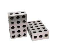 2pcs 23 Holes Metal Gauge Block 25-50-75mm, High Strength Hardened Steel Gauge Blocks for Milling Tool