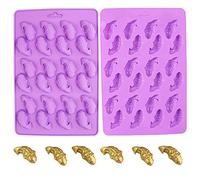2Pcs 24-Cavity Koi Fish Carp Silicone Chocolate Molds, Goldfish Silicone Hard Candy Gummy Keto Fat Bombs Making Molds Ice Cube Trays Crayon Melt Mould