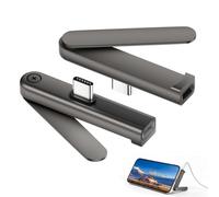2PCS 240W Invisible Fast Charging Adapter with Foldable Phone Stand | 2-in-1 Right Angle Kickstand 480Mbps Data Transfer Type C Male to Female Charger Accessory USB C Holder for Gaming and Office