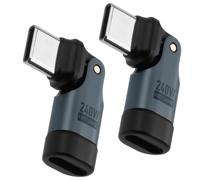 2PCS 240W USB C Adapter 180° Rotating head 48V/5A Type C Fast Charging and Data Transfer Suitable for Phone 16/15 Mac-Book Pro Series USB C Laptops Tablet and Other Type C Devices Grey