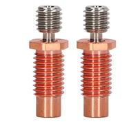 2Pcs 24mm All Metal Hotend Throat Tube Bi Metal External Hex Hot End Throat Tubing for V6 3D Printer High Temperature Printing Alloy Copper 450°C