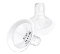 2pcs 24mm Soft Flanges, 106 Degree Wider Opening Angle with Soft Rim Shield for Medela Breast Pump, PersonalFit, Freestyle, Maxflow, Freestyle Flex Swing Maxi Connector, Lansinoh Signature Pro