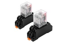 2Pcs 24V Electromagnetic Relays 8 Pin Miniature Control with Socket Base Coil Power DIN Rails Mounted Industrial Control