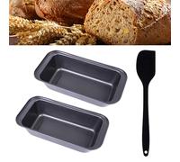 2PCS 25*13*6CM Loaf Tins for Baking Non-Stick Loaf Tin Rectangular Bread pan Bread Tins for Baking Carbon Steel Bread Pan cake tin Handwash durable Loaf Pan with Dough Scraper for Ovens Loaves Toast