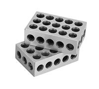 2pcs 25×50×75mm Blocks Milling Parallel Clamping Block, Hardened Steel, Ground on All Sides, 23 Holes, Suitable for Machine Tool Setup and Inspection