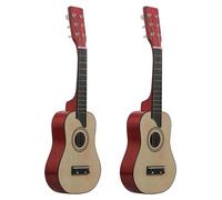 2pcs 25 Inch Basswood Acoustic Guitar 6 Strings Small Mini Guitar with Guitar Pick Strings for Children Kids Gift