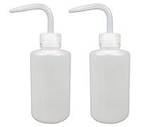 2Pcs 250ml 8.5oz Plastic Safety Wash Bottle,Narrow Mouth Squeeze Bottles for Tattoo Wash，Chemistry, Industry, Lab & Gardening-Transparency