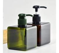 2Pcs 250ml Plastic Bottles with Pumps, Amber Containers for Liquid Soap and Shampoo Applications (Blue)