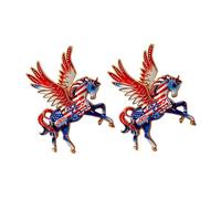 2PCS 250th Anniversary American Flag Pegasus Enamel Pins, 1776-2026 Semiquincentennial Commemorative Winged Horse Brooch Set, Patriotic Alloy Lapel Pins for Independence Day Gifts, Hat Backpack Jacket