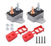 2Pcs 25A Circuit Breakers Auto Reset Function Red Sheath Design Fixed Mounting Wing For 6-28V Voltages Ranges Systems Wing Mount