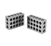 2pcs 25x50x75mm Precision Blocks,23 Holes Clamping Blocks Metric,Lathe Tools Precision for Machine Tool Matched Machinist 123 Hardened Milling Tool 1-2-3 Holes