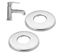 2Pcs 26mm G3/4 Chrome Pipe Cover 3/4 inch Tap Shower Pipe Cover Plate Round Valve Radiator Base High Tall Hole Collar Steel Concealers for Kitchen Bathroom Shower Radiator Silver