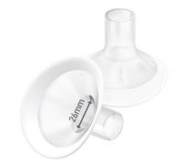 2pcs 26mm Soft Flanges, 106 Degree Wider Opening Angle with Soft Rim Shield for Medela Breast Pump, PersonalFit, Freestyle, Maxflow, Freestyle Flex Swing Maxi Connector, Lansinoh Signature Pro