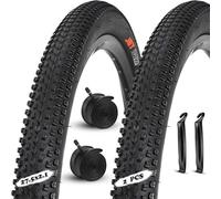 2pcs 27.5x2.1 Bicycle Tire Tube Type, 27.5 2.1Puncture Resistant Durable MTB Tire with Anti-Puncture Layer for Mountain City Commuting All Terrain Ride