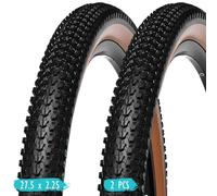 2pcs 27.5x2.25 Bicycle Tire, Puncture Resistant Mountain Bike Tire with Thick Tread Brown Sidewall, Durable MTB Off-Road Tire for Commuter City Hybrid Bikes, 60TPI