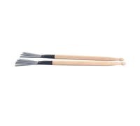2pcs 294mm Wood Drumsticks Steel Wire Drum Brush for Jazz | Beige Finish, Comfortable Handle, Balance Loudness of Instruments, Store Easily for Many Kinds of Music